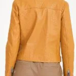 orange ostrich leather ladies jacket