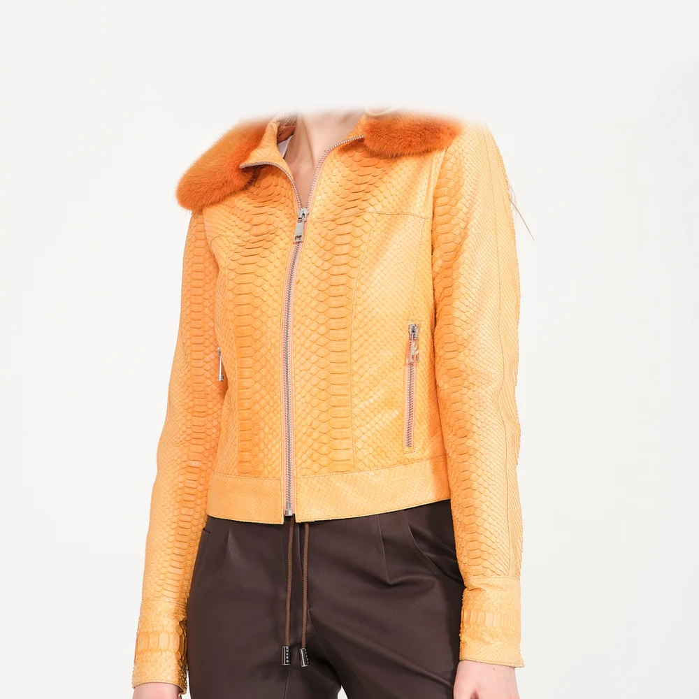 orange python ladies jacket