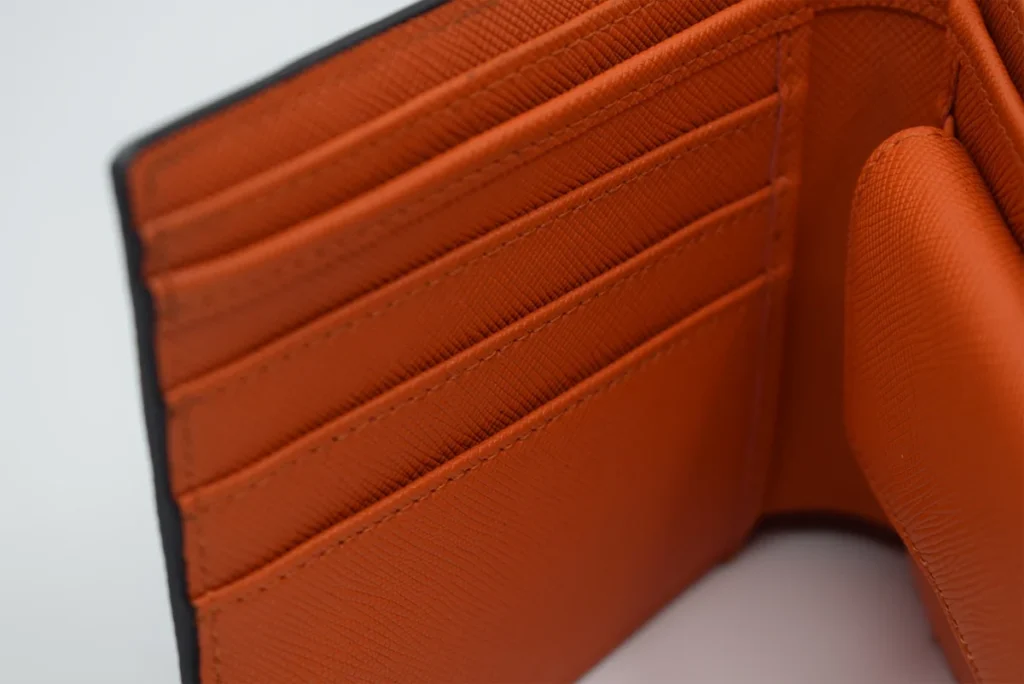 tarjetas de cartera interior de saffiano naranja