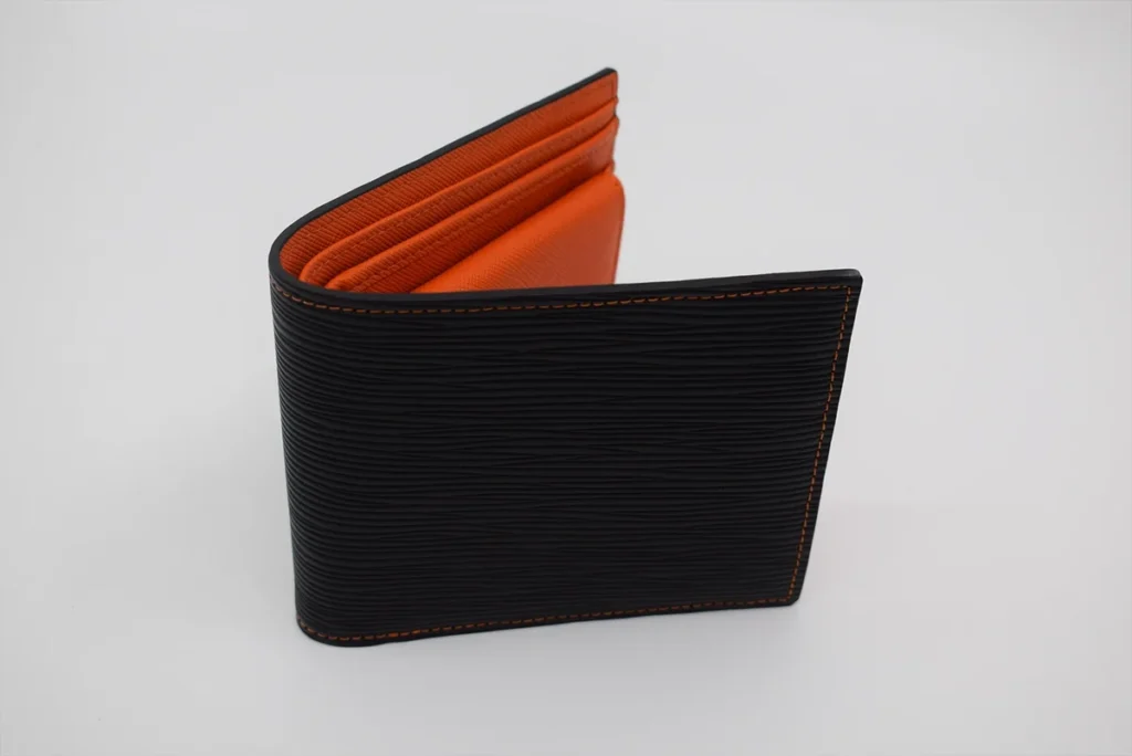 tarjetas de cartera interior de saffiano naranja1