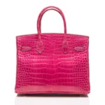 Pink glossy crocodile lv hanbag birkin design