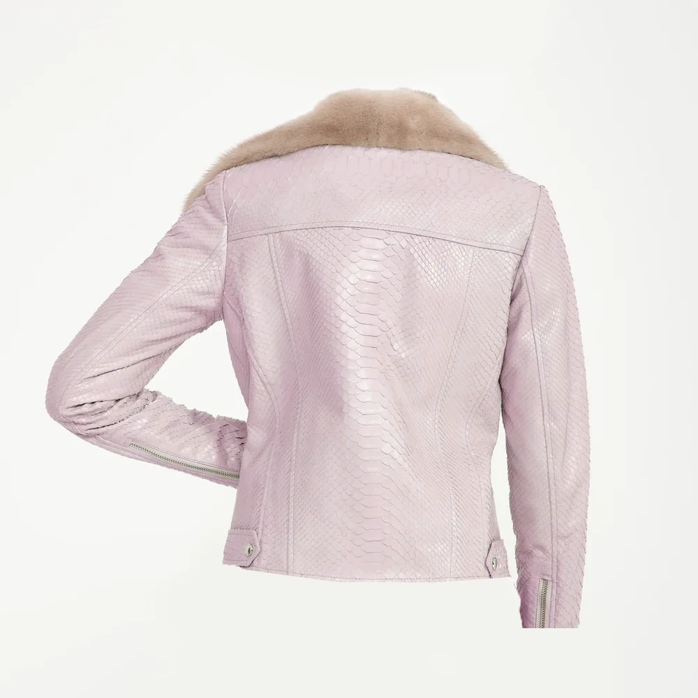 粉色蟒纹女士夹克背面