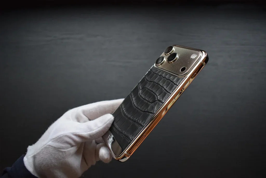 platinum iphone 17 pro max crocodile full engraved