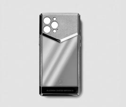 platinum silver metal iphone case 14 pro max
