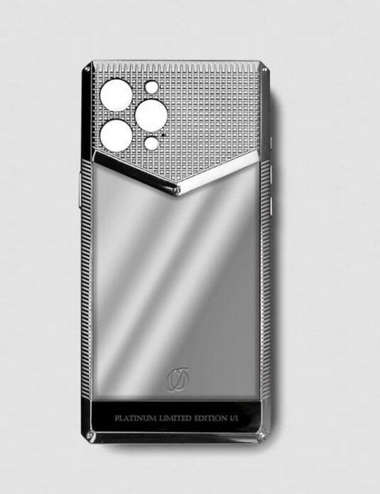 platinum silver metal iphone case 14 pro max