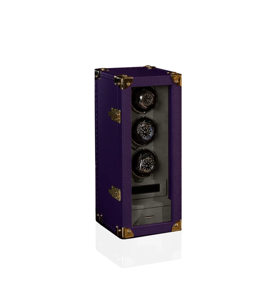 purple blue leather watch winder 3pcs