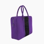 Violette Ledertasche mit Krokodil schwarz