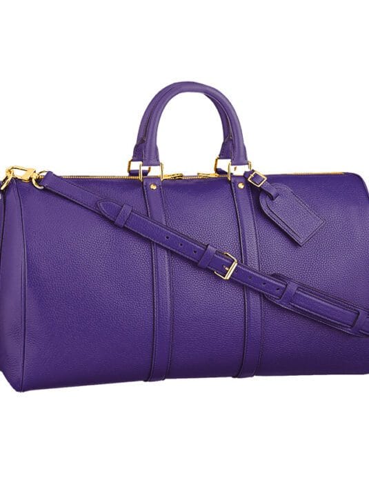 purple leather duffle bag weekender