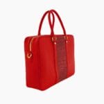 red leather briefcase with crocodile