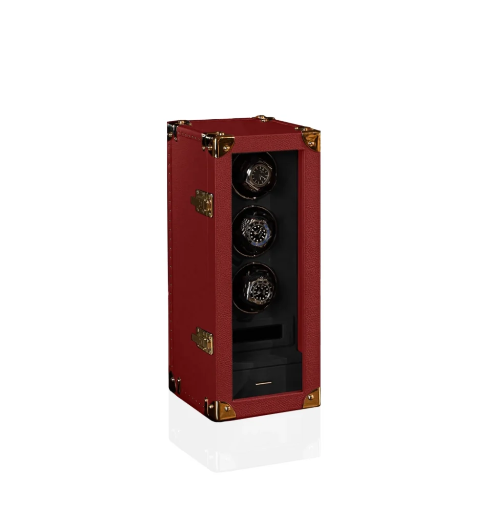 red leather watch winder 3pcs