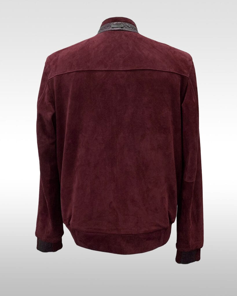 red suede crocodile jacket back