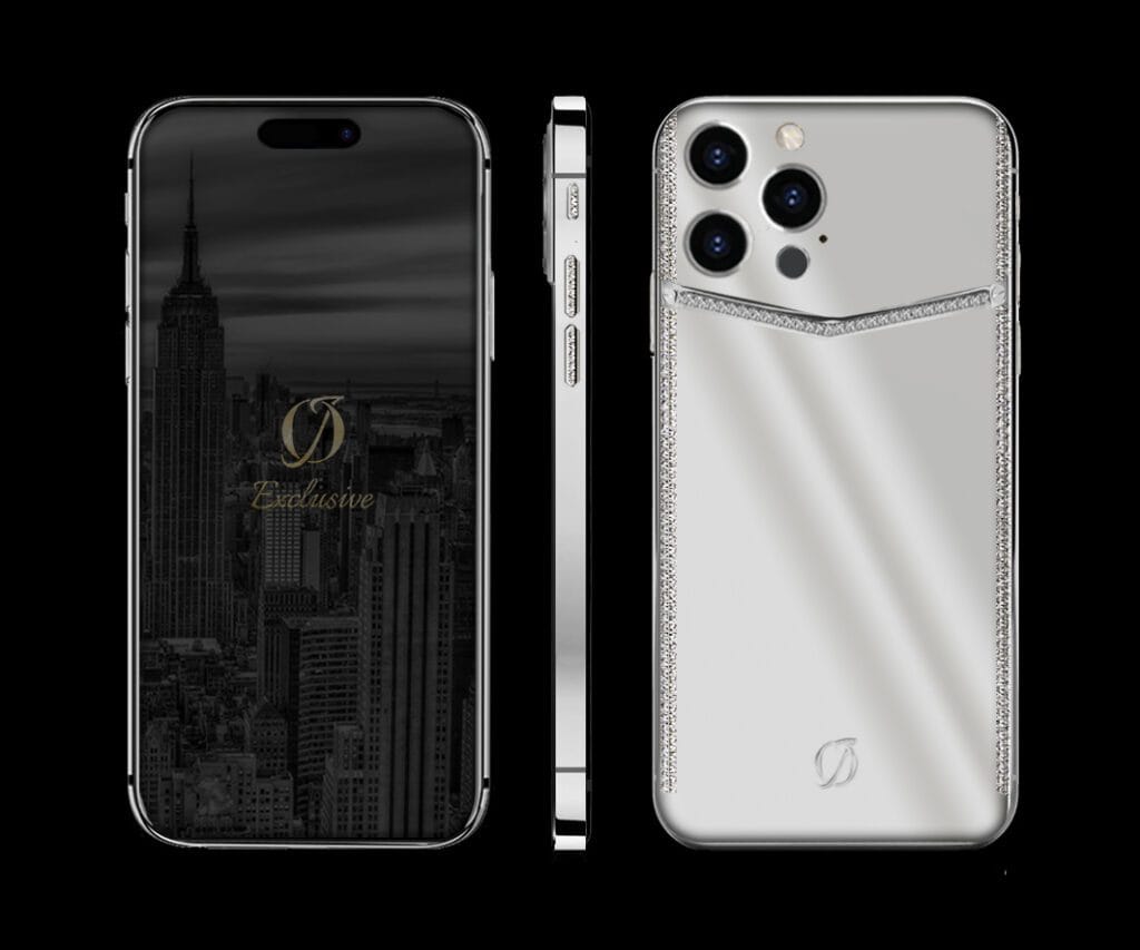 silver iphone 14 pro max diamonds