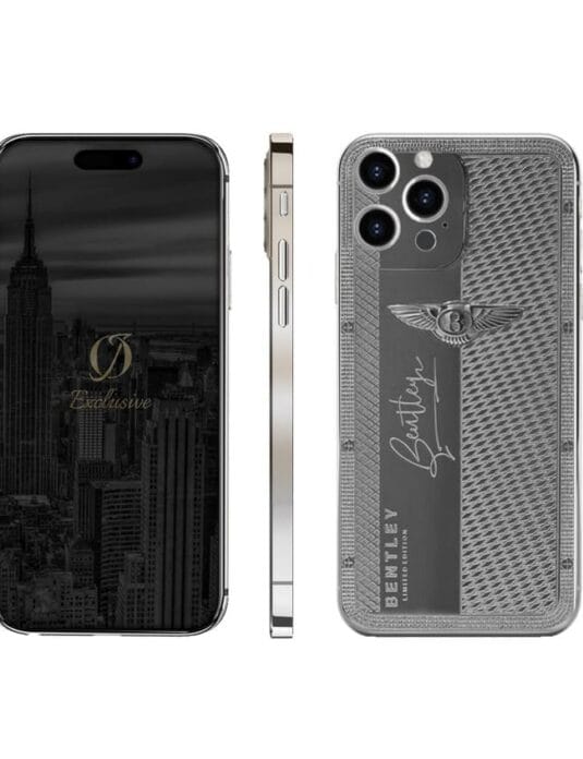 silver iphone 15 pro max bentley edition