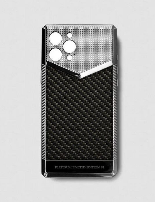 silver iphone case 14 pro with 3k carbon