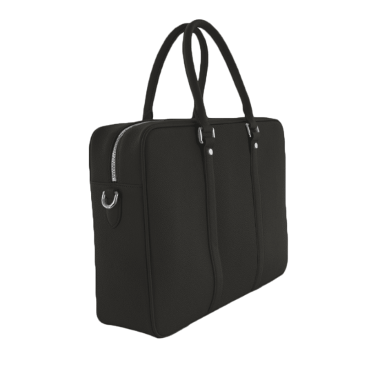 black leather briefcase black