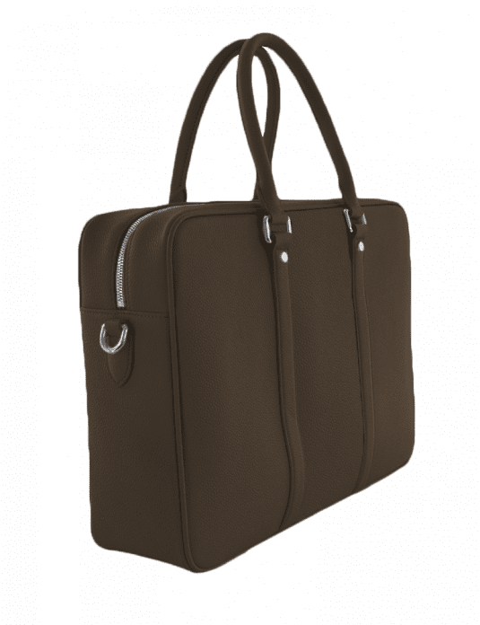 Togo leather briefcase brown