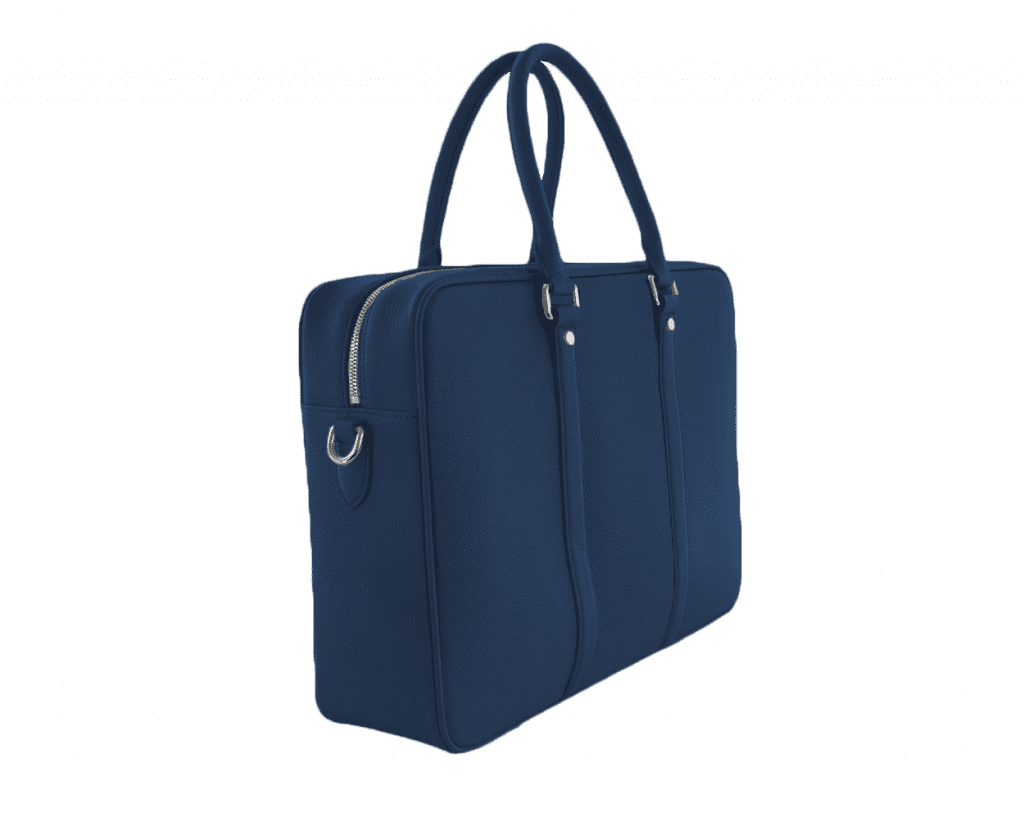 Togo leather briefcase dark blue