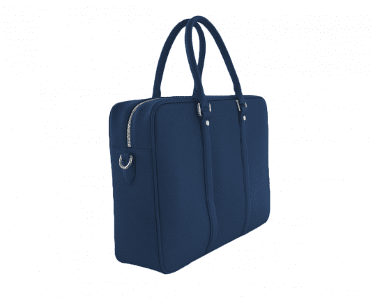 Togo leather briefcase dark blue