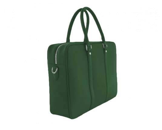 Togo leather briefcase dark green