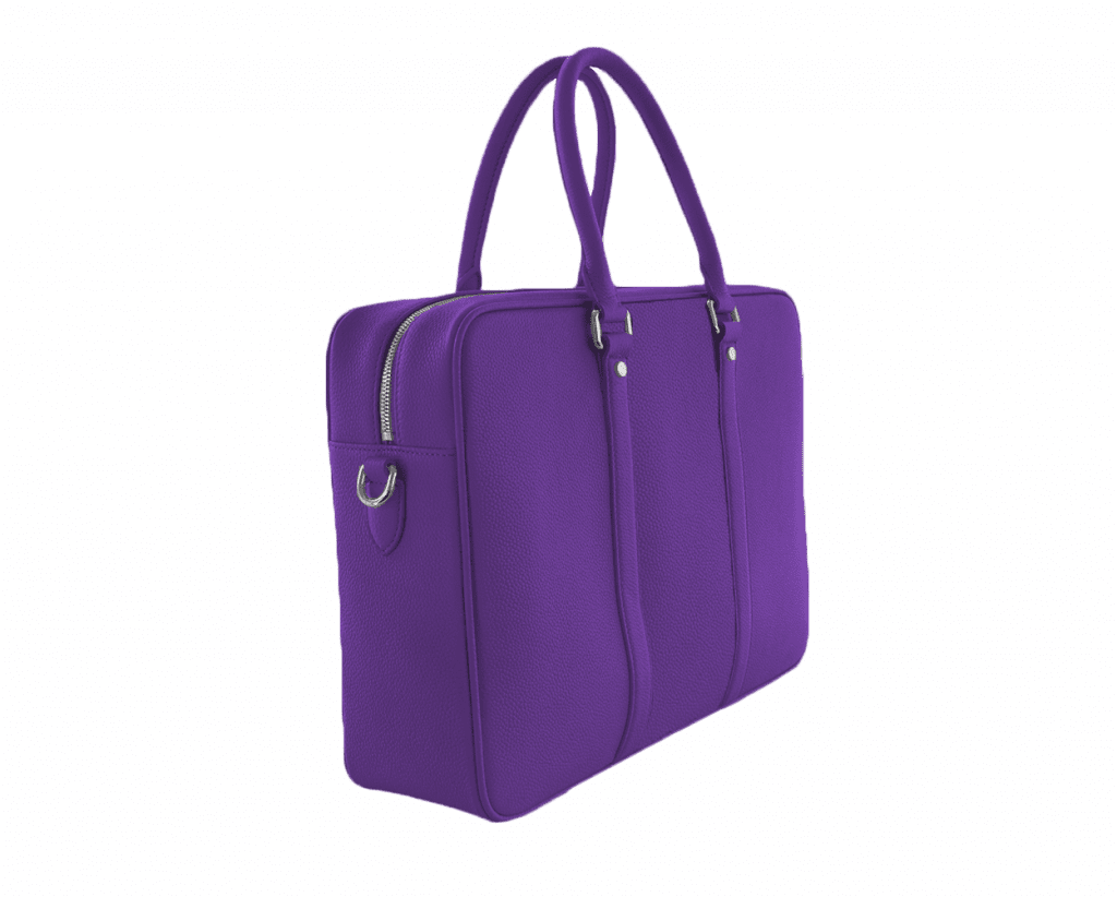 Togo leather briefcase purple