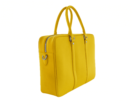 Togo leather briefcase yellow