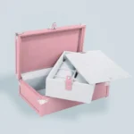 Uhrenbox aus togo-pinkem Leder mit 8 Fächern