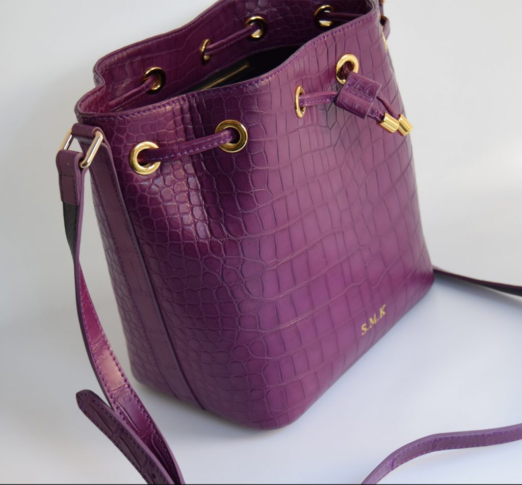 紫色鳄鱼托特包