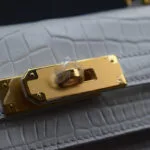 white crocodile kelly handbag hardware