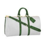 白色皮革行李袋鳄鱼纹 greenjpg