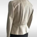 veste blanche en python pour femmes, dos, oj exclusive