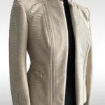 veste de dames en python blanc devant oj exclusive