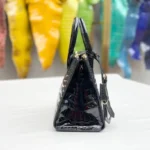 女士高光泽串珠鳄鱼皮手提斜挎包