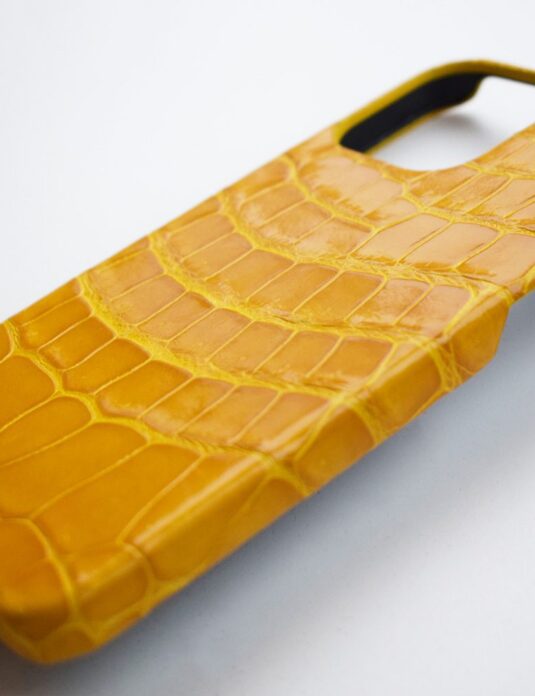 yellow crocodile iphone case 14 pro max personalised