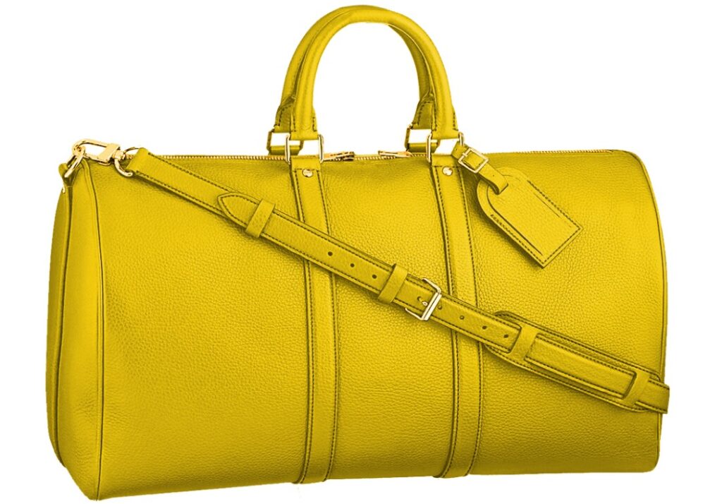 yellow leather duffle weekender bag lv design